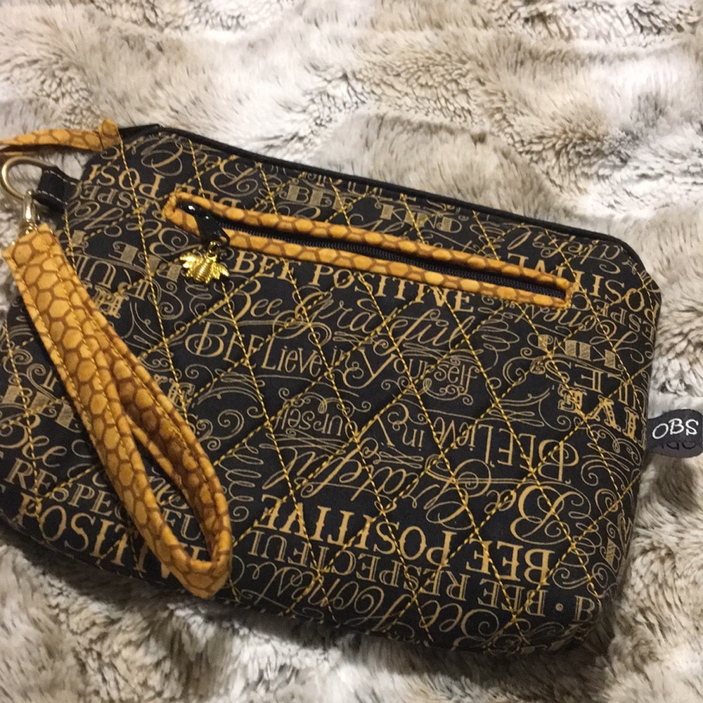 Bee positive cosmetic bag
